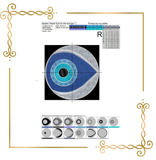 Religion Nazar Auge für den bösen Blick Digitale Stickdatei zum direkten Download