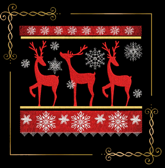 Smocking plate, reindeer, Christmas, Design Plate, machine embroidery design to the direct download.