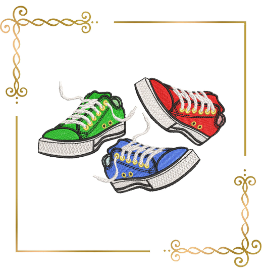Gift design T-shirts Sneakers embroidery design to the direct download.
