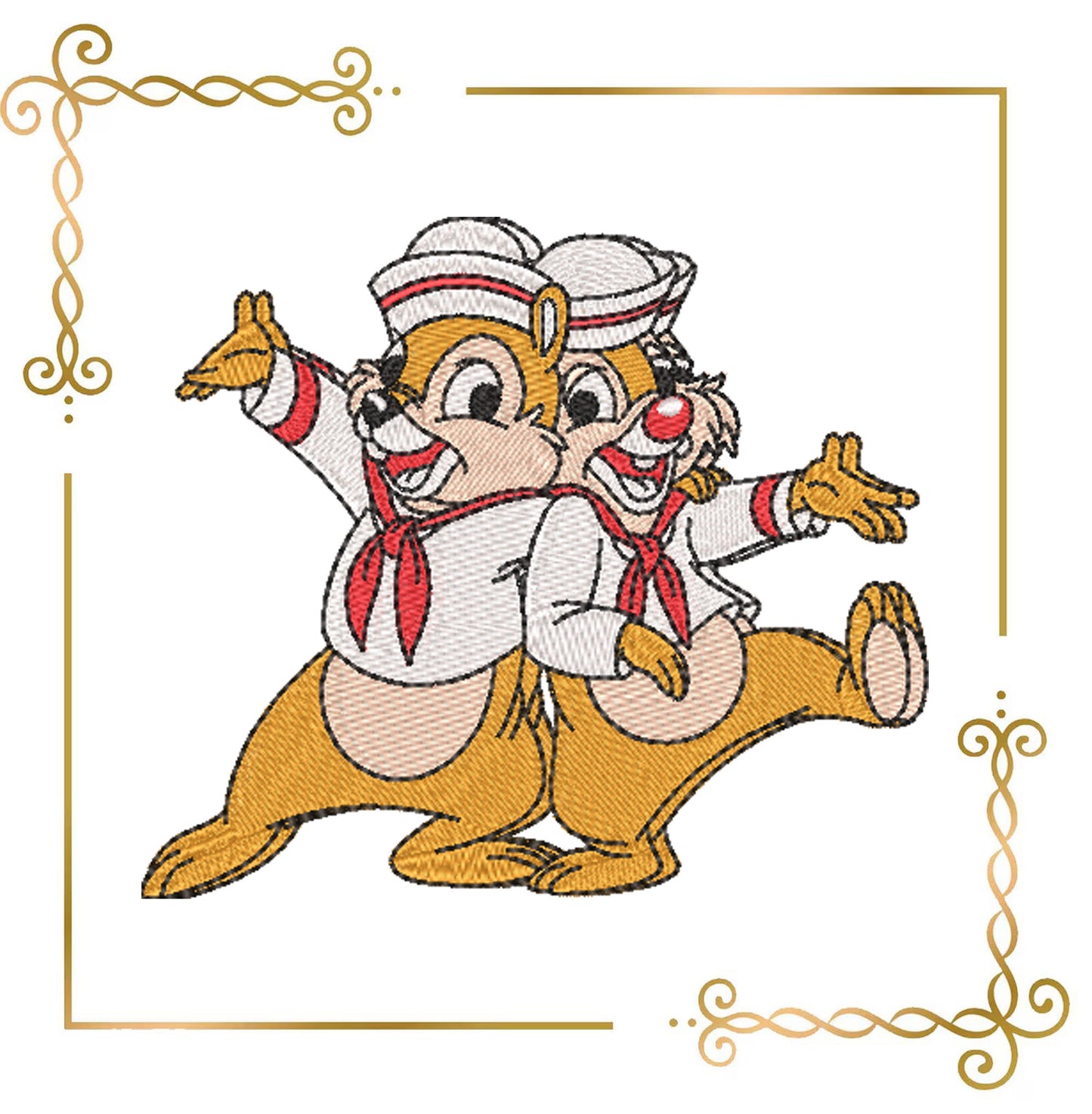 Characters and Cartoon Disney Chip and Dale embroidery design