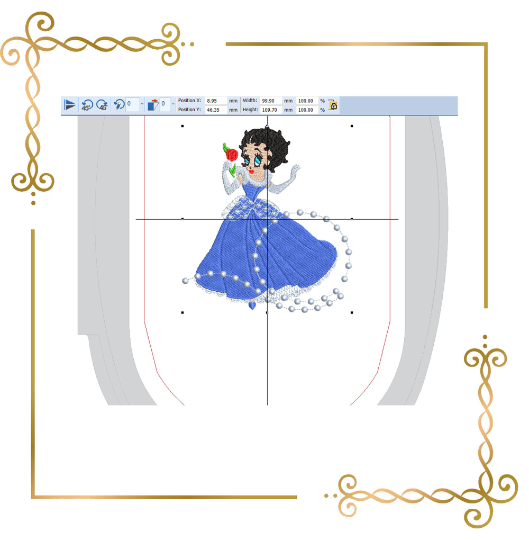 Gift design Princess Betty Boop, Digital Embroidery, Design File to the direct download.
