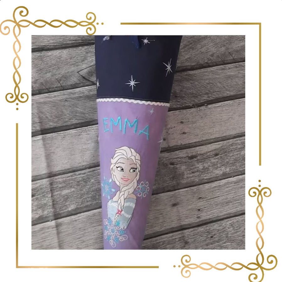 Princess Elsa Winter Frozen snowflakes Disney charackter magic fairy tale machine embroidery design