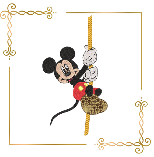 Mickey on a rope, pocket, Fantasy, parody, embroidery design to the direct download