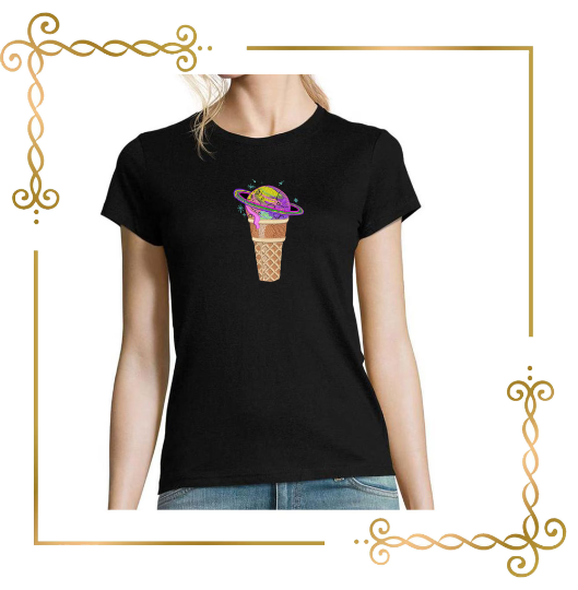 Eiscreme Sweet Surprise Eiscreme Kosmos Saturn Stickmuster