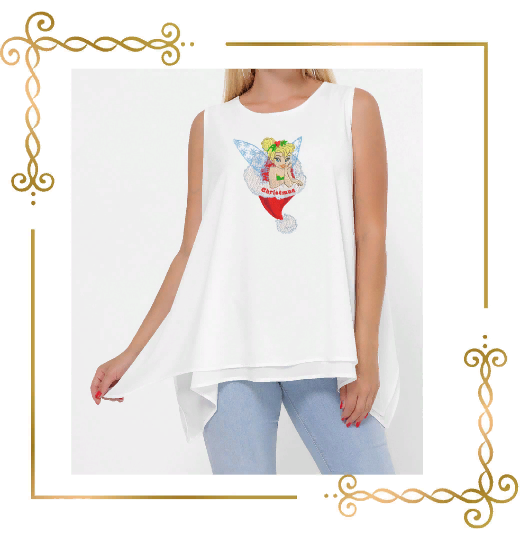 Princess Tinker Bell in a santa claus cap Disney Embroidery  machine design