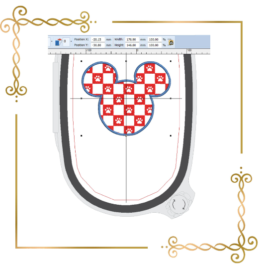 Free design Applique Mickey Mouse head PAW dog paw digital machine embroidery design