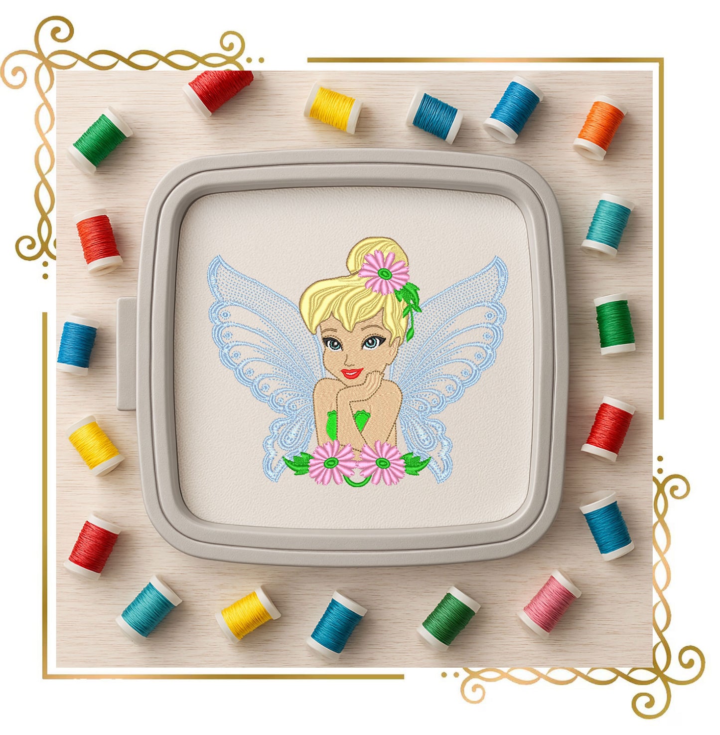 Princess Tinkerbell -Disney cartoon character- Fabulous Fairy -Embroidery design