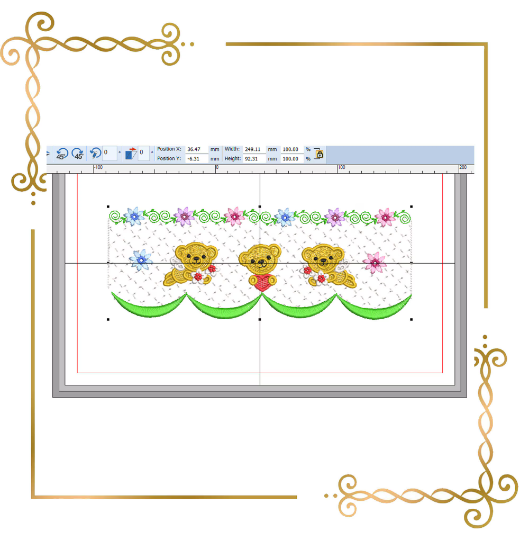 Smocking  Plates Teddy bears flowers digital machine embroidery design