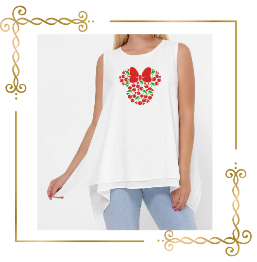 Minnie Mouse, Kopf, Maus, Cherry Summer, Stickmuster zum direkten Download.