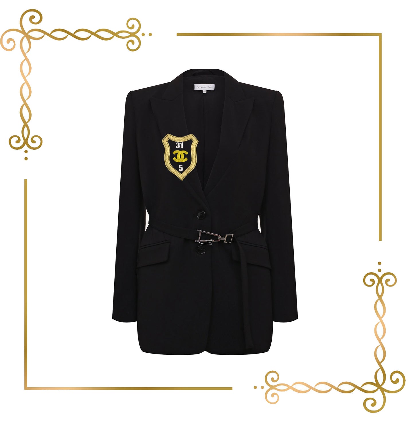 Logo Luxury - Coco Chanel Shield digital Embroidery Design