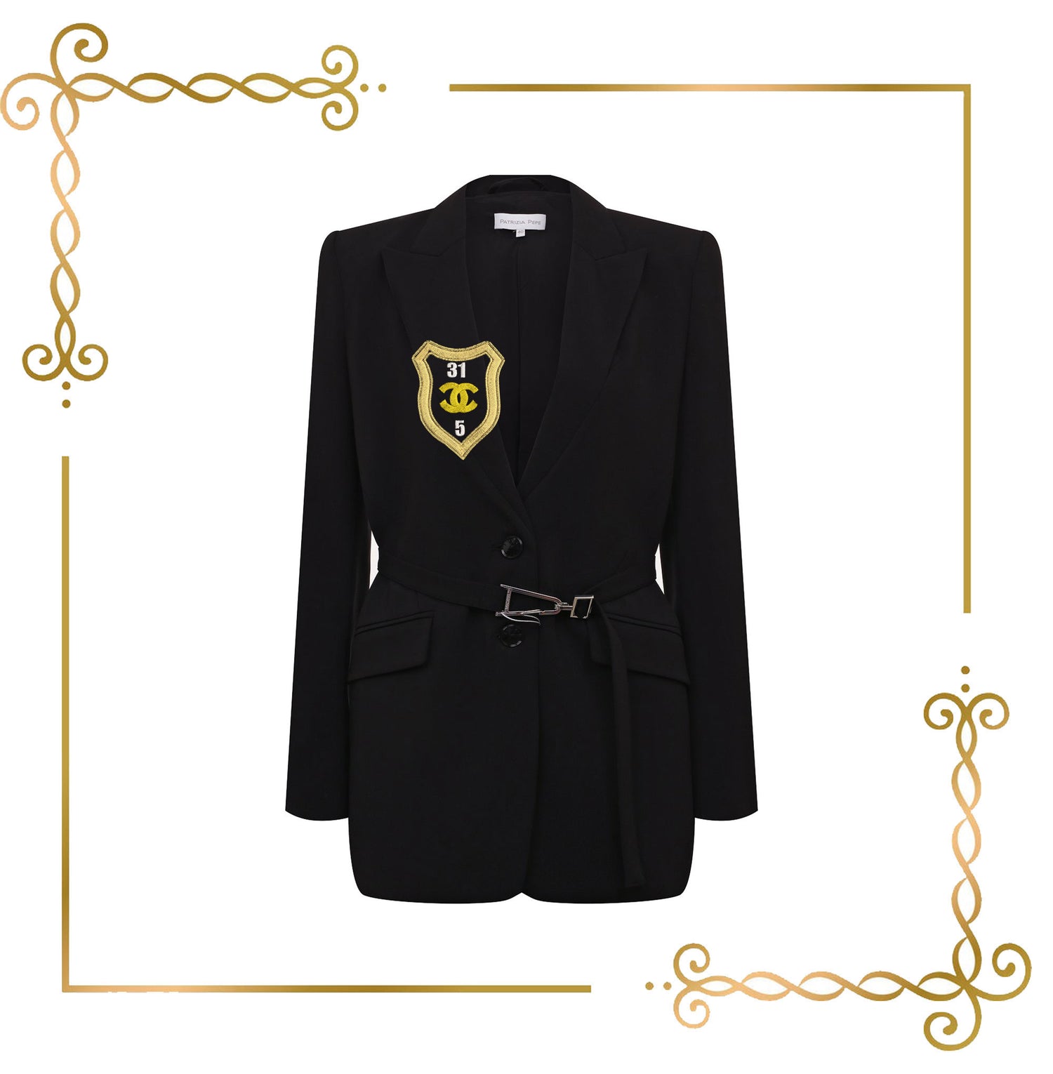 Logo Luxury - Coco Chanel Shield digital Embroidery Design