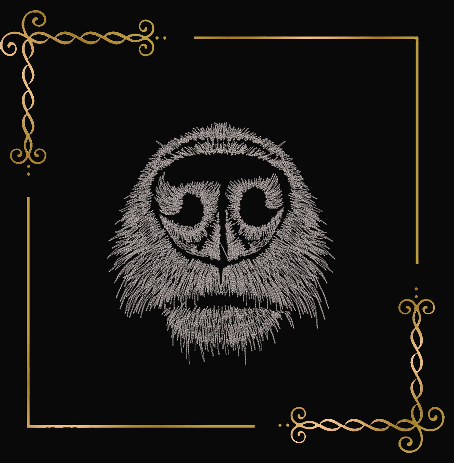 Animals Wolf Face Abstract Embroidery Design – Modern Line Art Animal Portrait