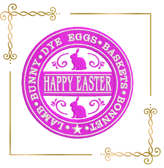 Free design Easter holiday stamp starbucks labele lettering Bunny machine embroidery design
