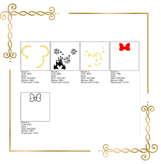 Weihnachten, Minnie Maus Kopf, Silvester, Feuerwerk, Schloss, Stickmuster zum direkten Download