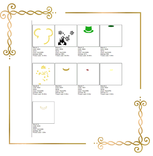 Weihnachten, Mickey Maus Kopf, Silvester, Feuerwerk, Schloss, Stickmuster zum direkten Download