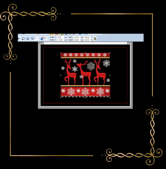 Smocking plate, reindeer, Christmas, Design Plate, machine embroidery design to the direct download.