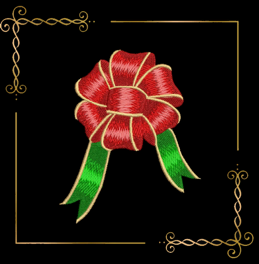 Christmas  gift bow embroidery design to the direct download