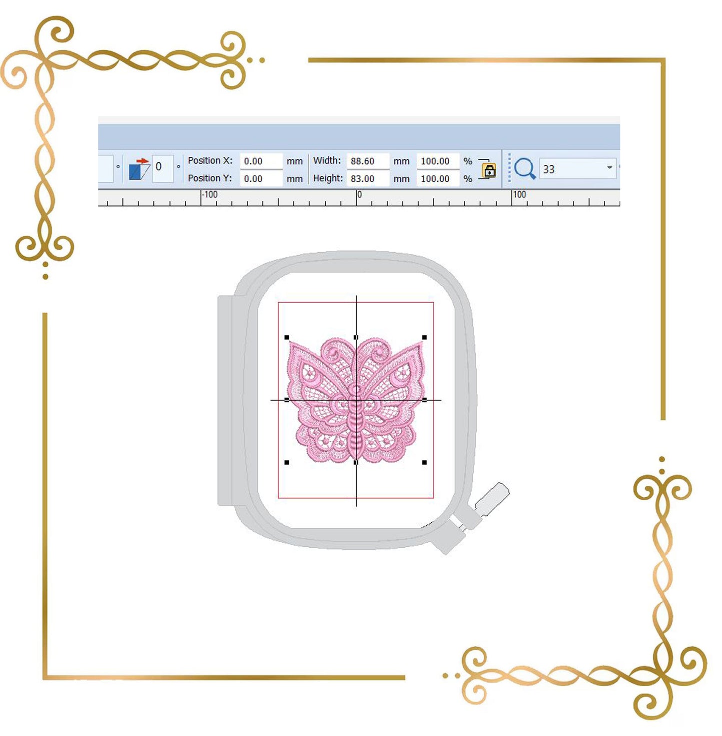 Lace Embroidery Design FSL Belgiumlace Luxury Butterfly Instant Download