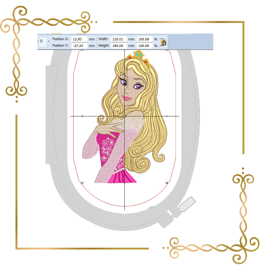 Princess Aurora Sleeping Beauty Disney Princess Embroidery machine design
