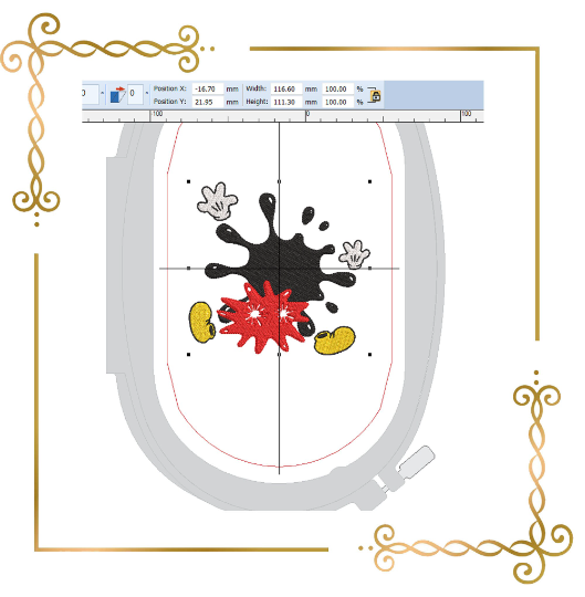 Mickey Mouse Disney character head blot machine embroidery design