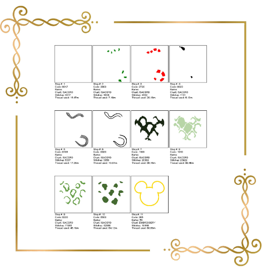 Gift design Mickey Mouse, head, snake, Fantasy, embroidery design to the direct download