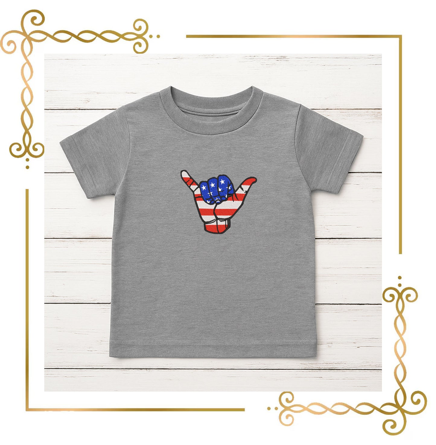 USA Patriotic , Machine Embroidery Design, Loose, American Flag, Hand Gesture Shaka, USA Independence Day