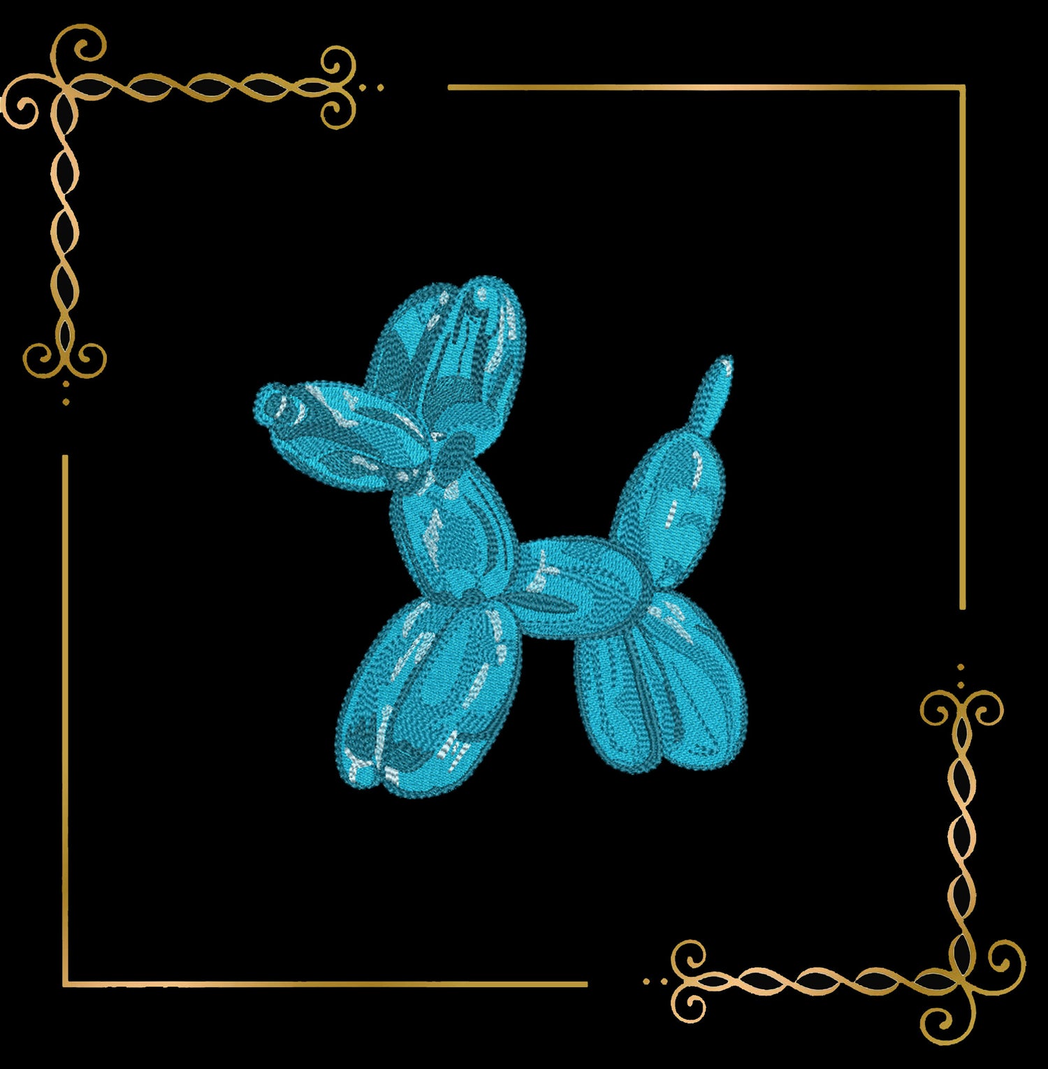 Kids Balloon Dog Embroidery Design – Shiny 3D Stitch Toy Look 3 Sizes