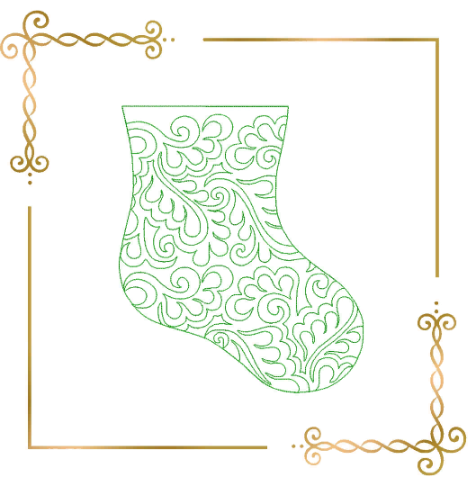 Free design Christmas Stockings Gift Bag Christmas Bag trapunto style quilting digital machine embroidery design