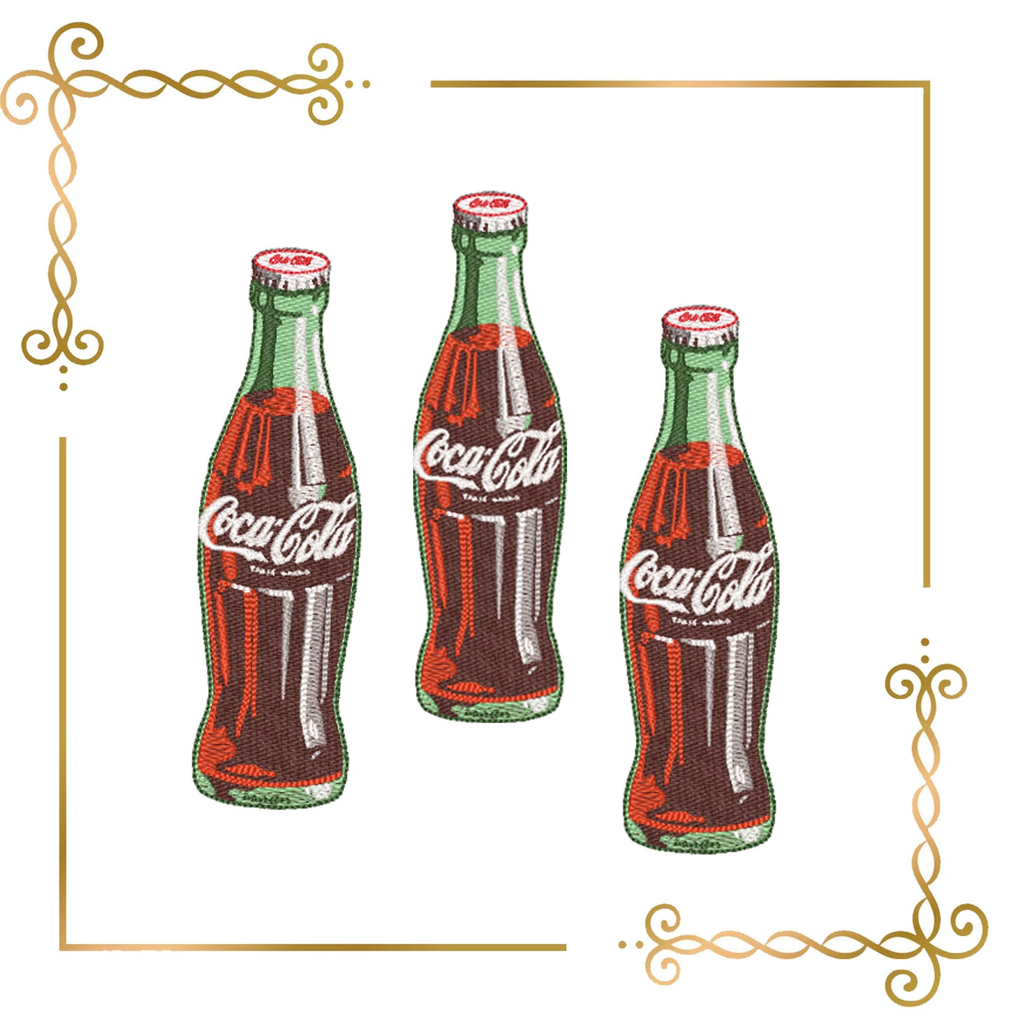 Logo Vintage Coca-Cola Bottle Embroidery Design digital Machine Embroidery