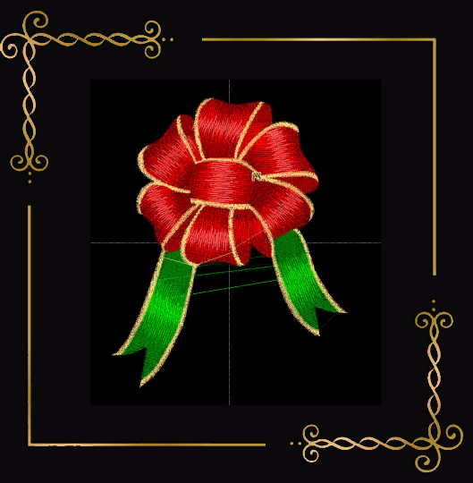 Christmas  gift bow embroidery design to the direct download