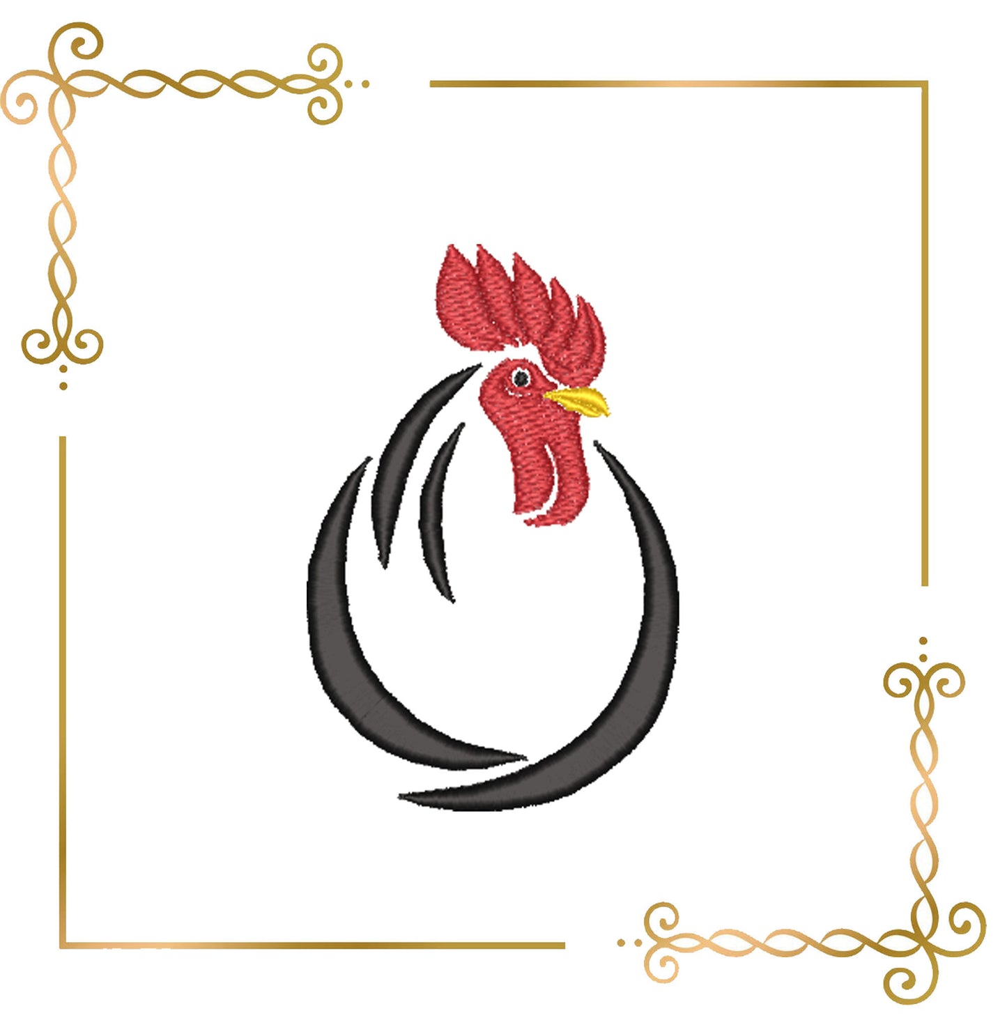 Free design Animal Minimalist Rooster Head Embroidery Design