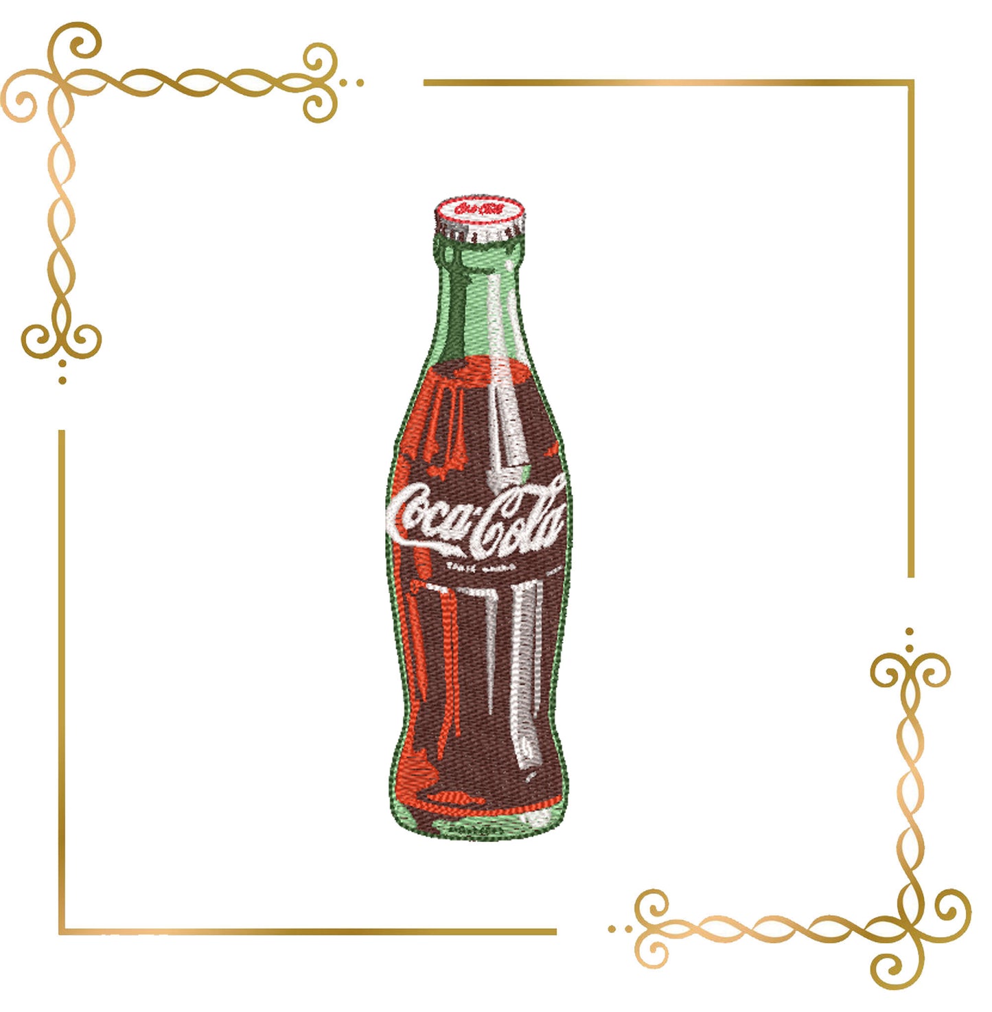 Logo Vintage Coca-Cola Bottle Embroidery Design digital Machine Embroidery