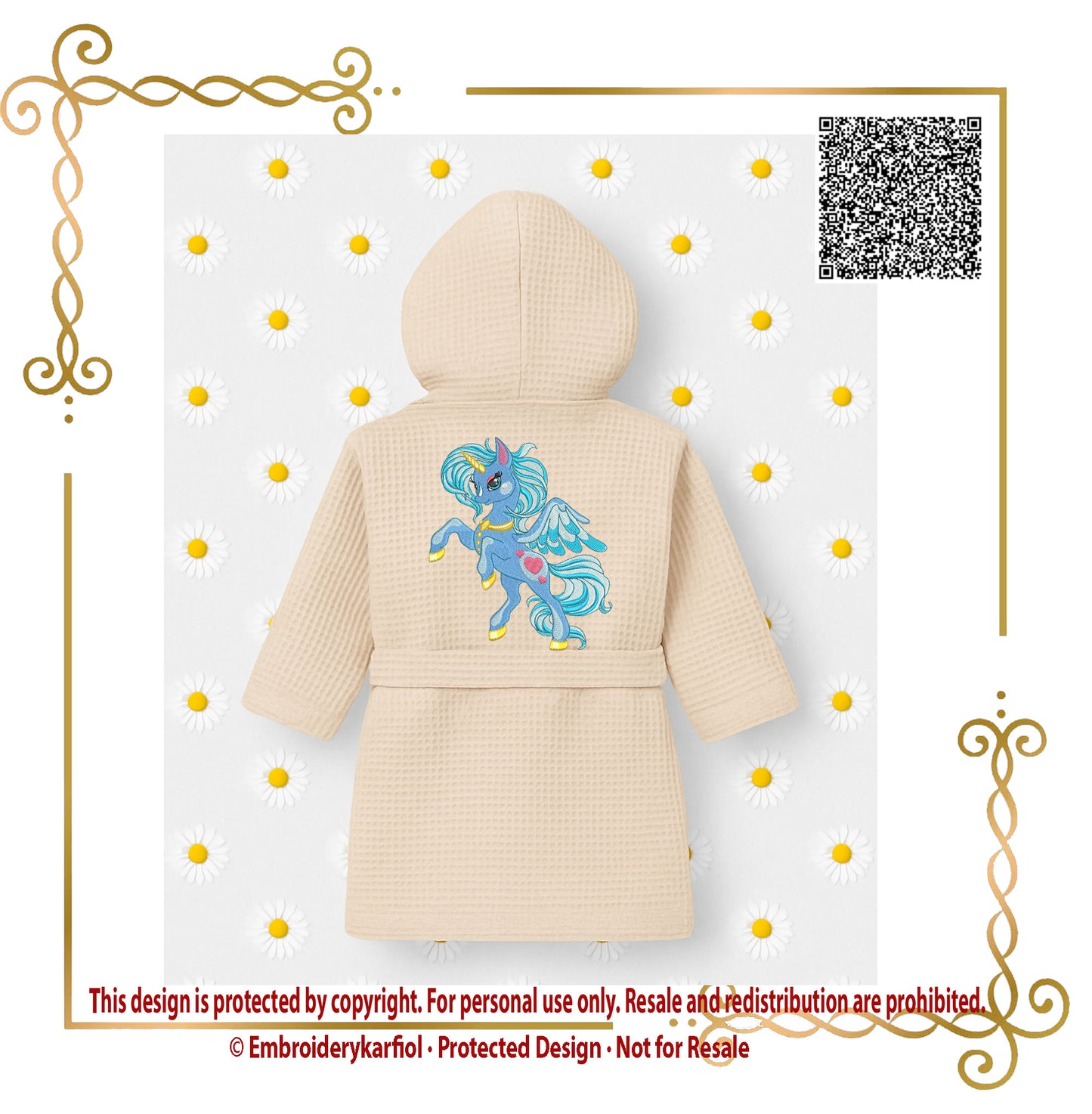 Magical Pegasus Unicorn Embroidery Design – Fantasy Pony with Wings