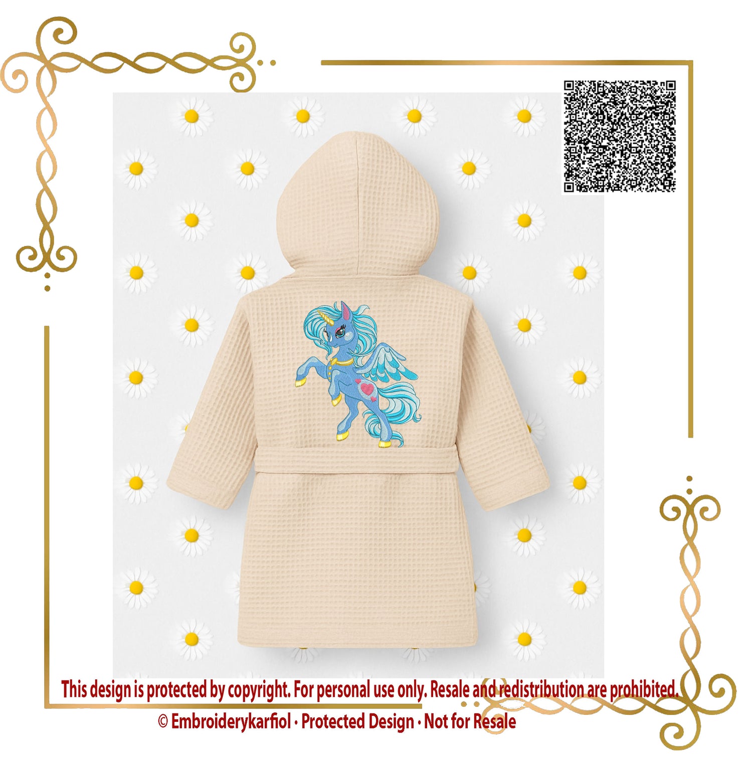 Magical Pegasus Unicorn Embroidery Design – Fantasy Pony with Wings