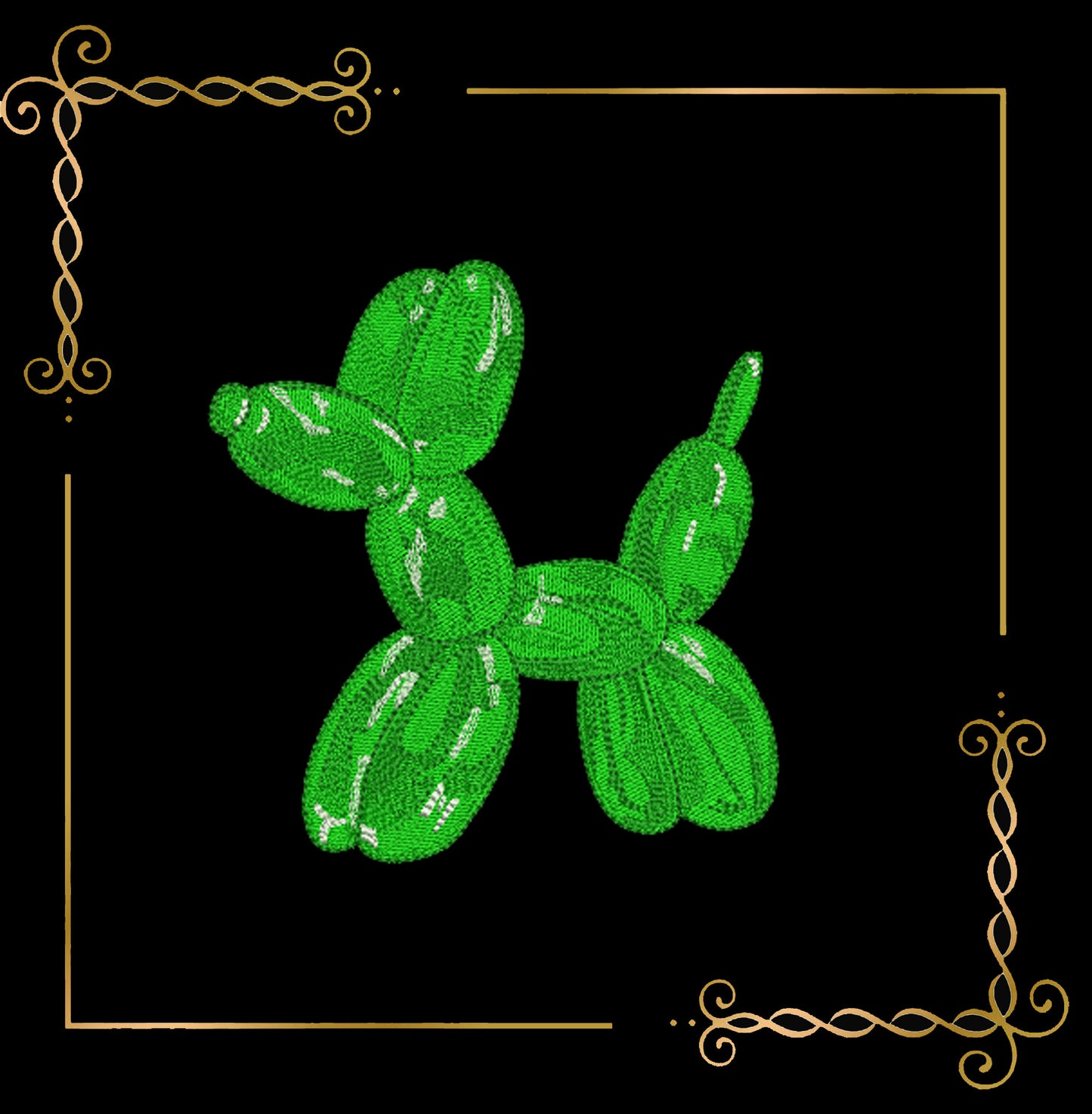 Kids Balloon Dog Embroidery Design – Shiny 3D Stitch Toy Look 3 Sizes