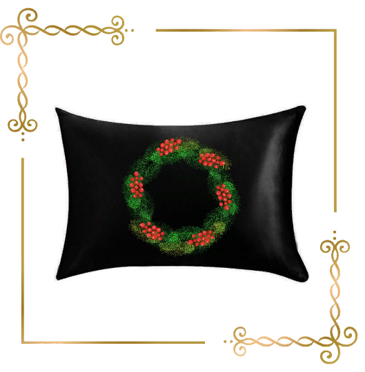 Christmas wreath spruce branches with berries mistletoe machine embroidery design