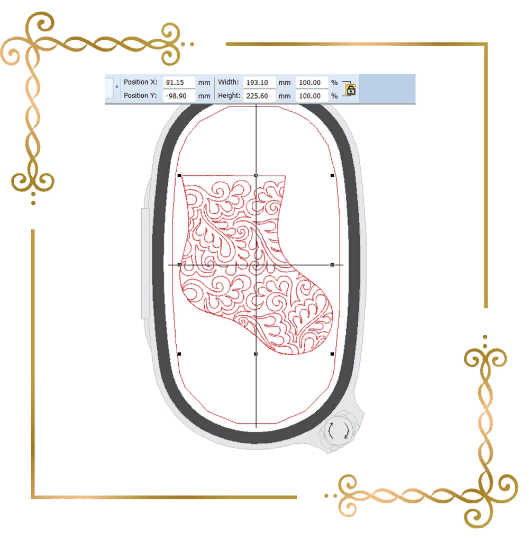 Free design Christmas Stockings Gift Bag Christmas Bag trapunto style quilting digital machine embroidery designdesign