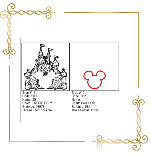 Gift design Mickey, Mouse, castle, embroidery design to the direct download.