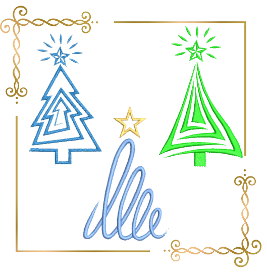 Christmas trees SET Winter Merry Christmas Super trendy Christmas tree machine embroidery design to the direct download