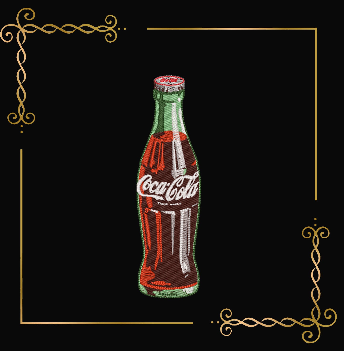 Logo Vintage Coca-Cola Bottle Embroidery Design digital Machine Embroidery