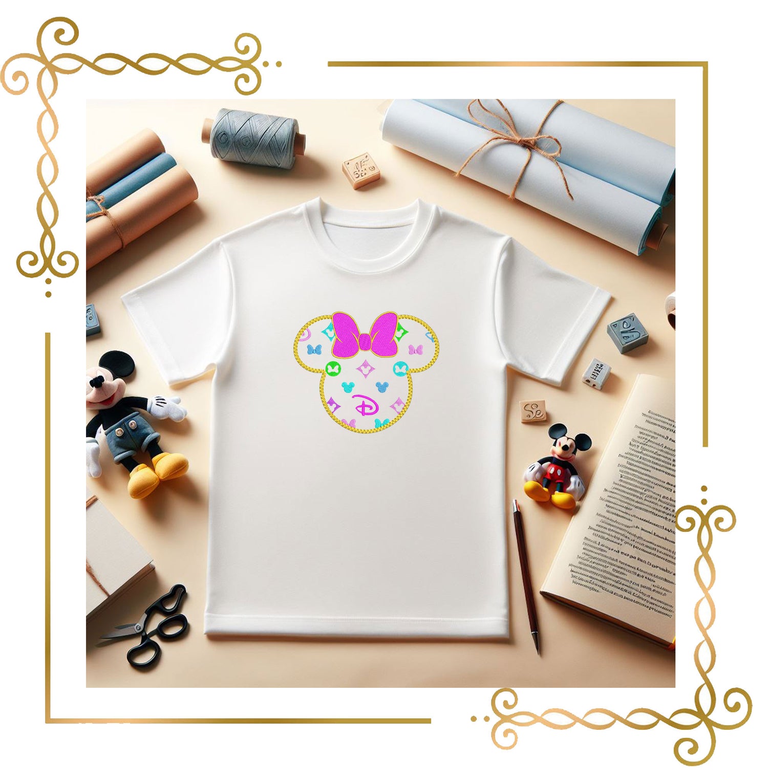 Minnie Mouse  Applique  Head  2 Sizes 2 options embroidery design to the direct download