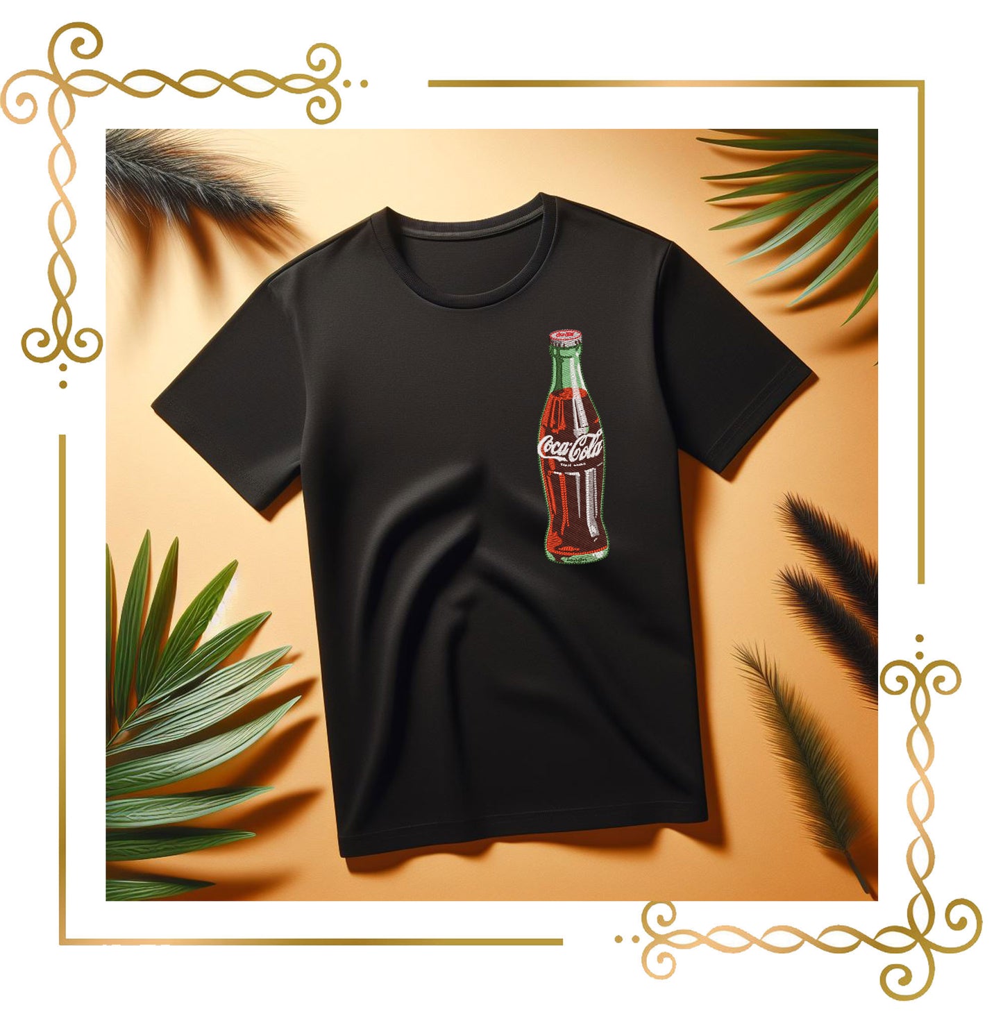 Logo Vintage Coca-Cola Bottle Embroidery Design digital Machine Embroidery