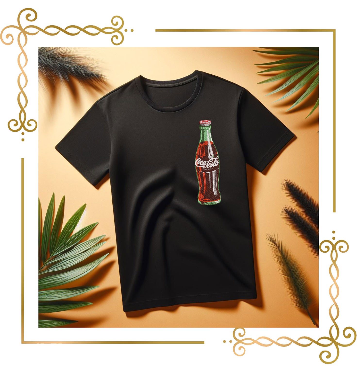 Logo Vintage Coca-Cola Bottle Embroidery Design digital Machine Embroidery