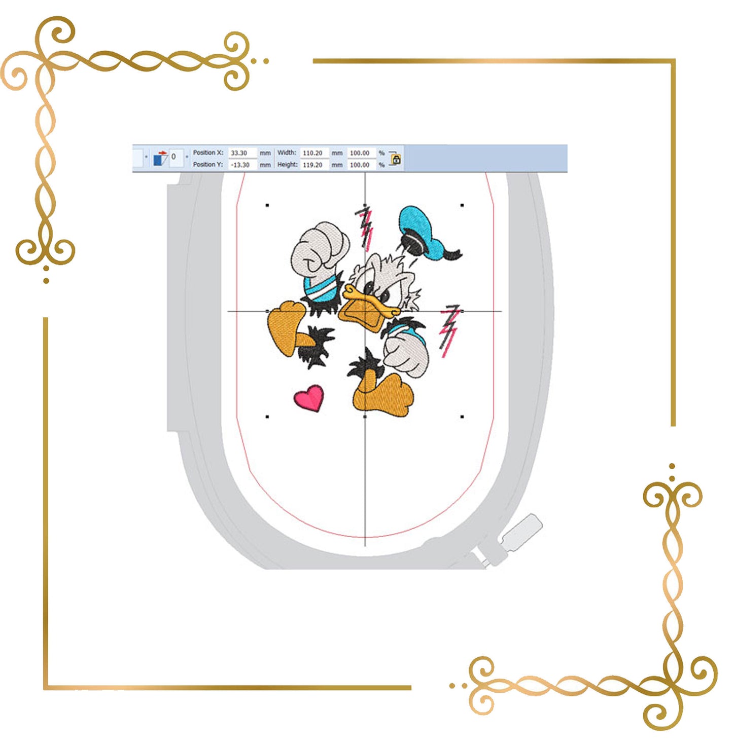 Cartoon-Figuren Sailor Donald Duck Stickmuster zum direkten Download