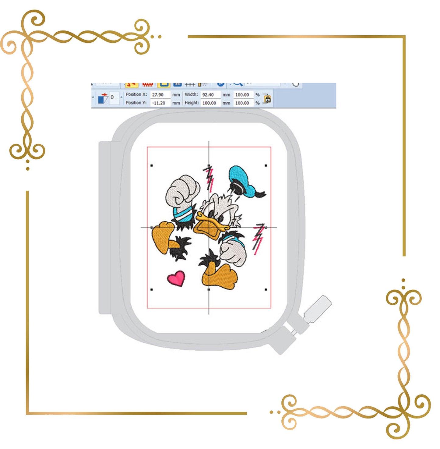 Cartoon-Figuren Sailor Donald Duck Stickmuster zum direkten Download
