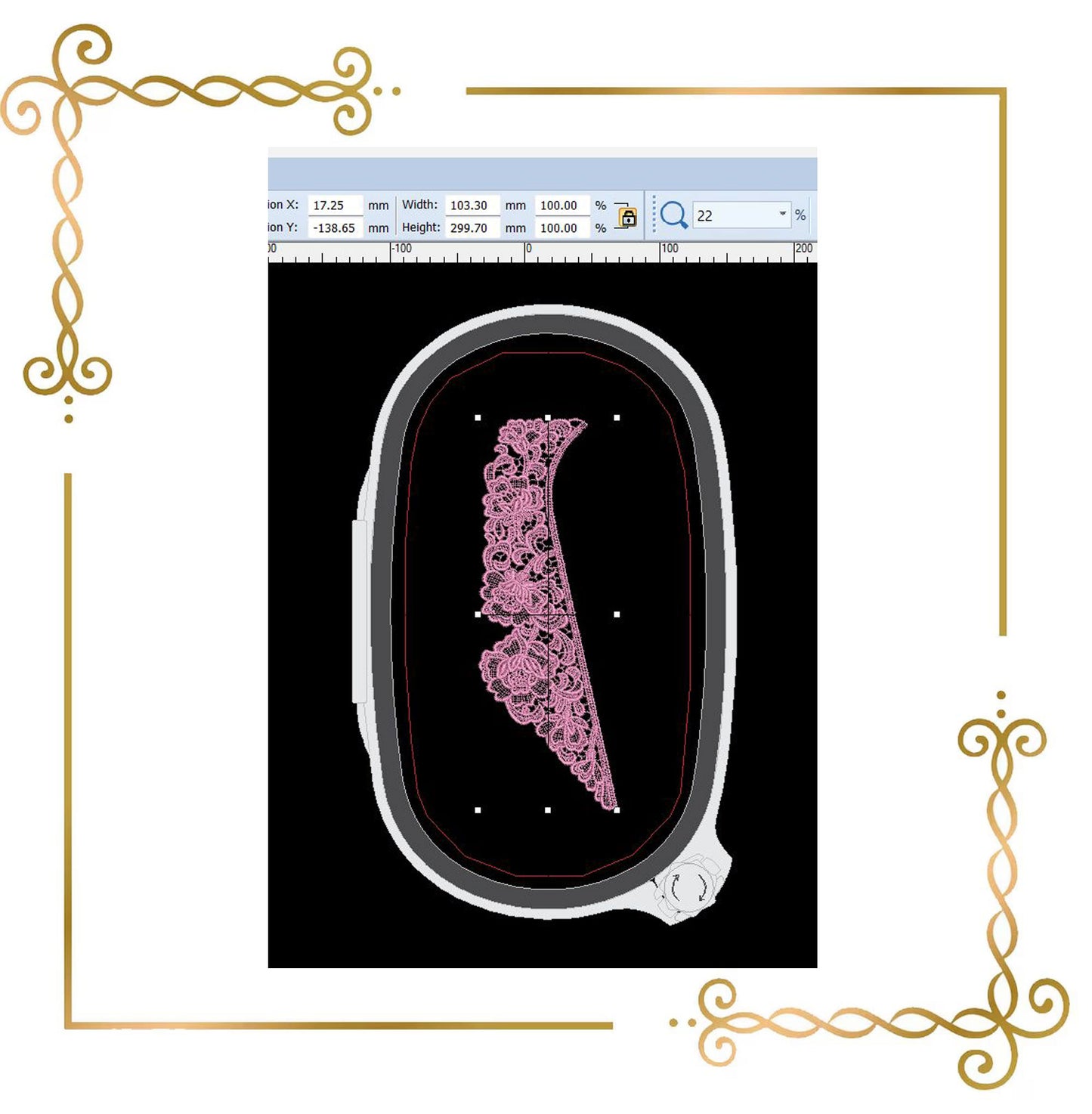 Lace and decorations Machine Embroidery Design Belgian Floral Lace Neckline FSL Instant Download (Kopie)