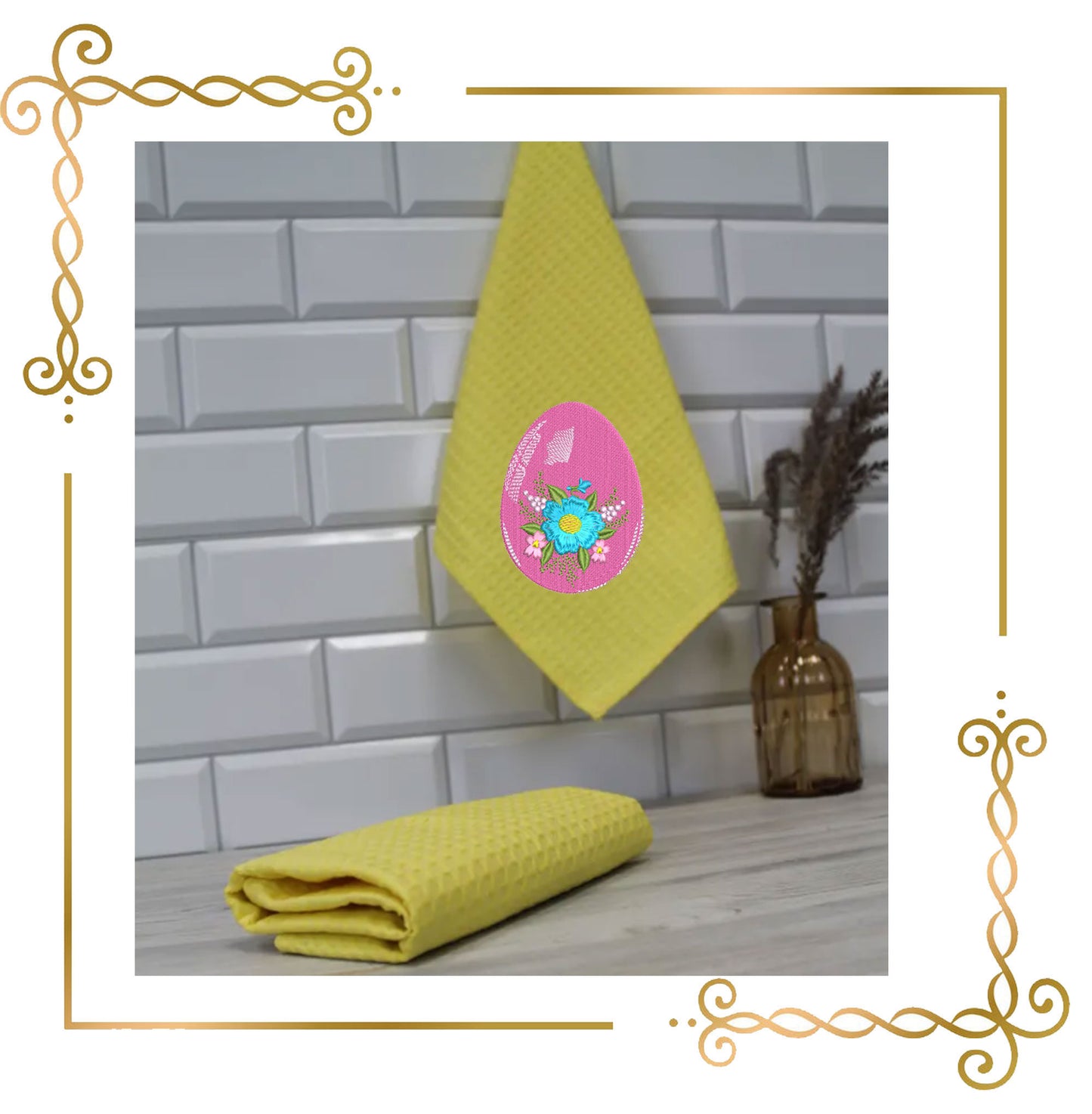 Easter eggs with flowers SET 12 St. embroidery design digital