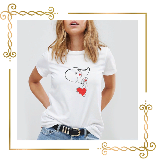 Lady with a Wineglass embroidery design for T-shirt 2 Sizes to the direct download.