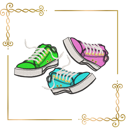 Gift design T-shirts Sneakers embroidery design to the direct download.