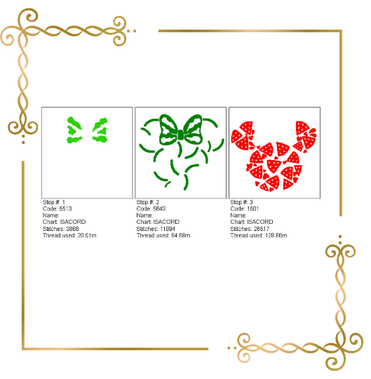 Minnie, Kopf, Maus, Sommer, Wassermelonen-Stickmuster zum direkten Download.